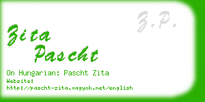 zita pascht business card